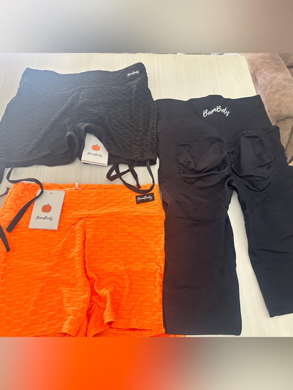 Women’s Athletic Shorts - Black & Orange